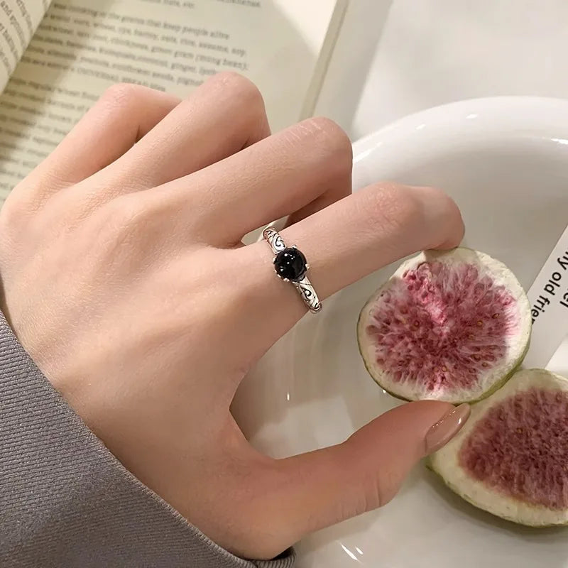 925 Sterling Silber Runder Kristall Unregelmäßige Verstellbare Ringe Für Frauen Vintage Schmuck Großhandel Großhandel Schmuck Gelder 925