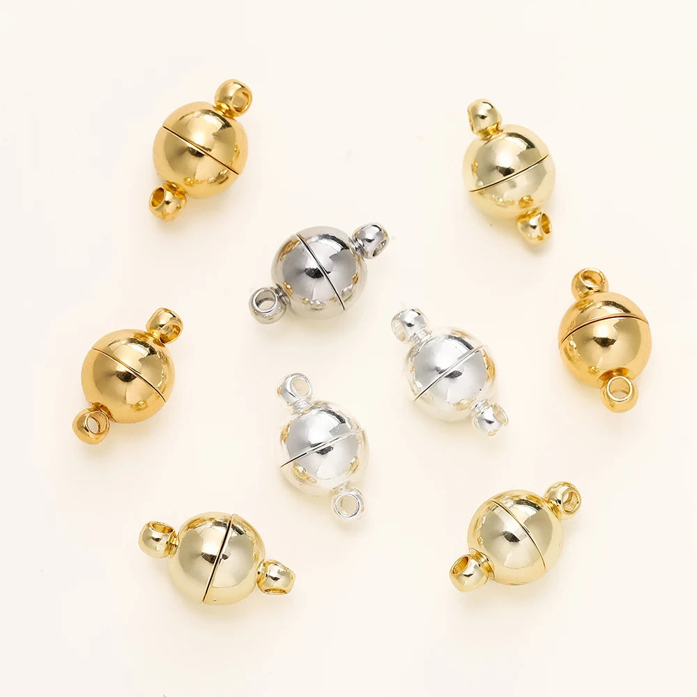 4/6 Stück/Packung 8*14MM 14K/18K Vergoldetes Messing Magnetverschluss Perlen für handgemachten DIY Schmuckzubehör