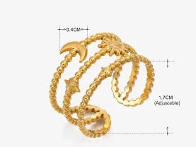 Großhandel High-End wasserdicht dreidimensionaler M-Buchstabe hohler Edelstahl Fingerring trendig für Damen personalisierbarer Schmuck