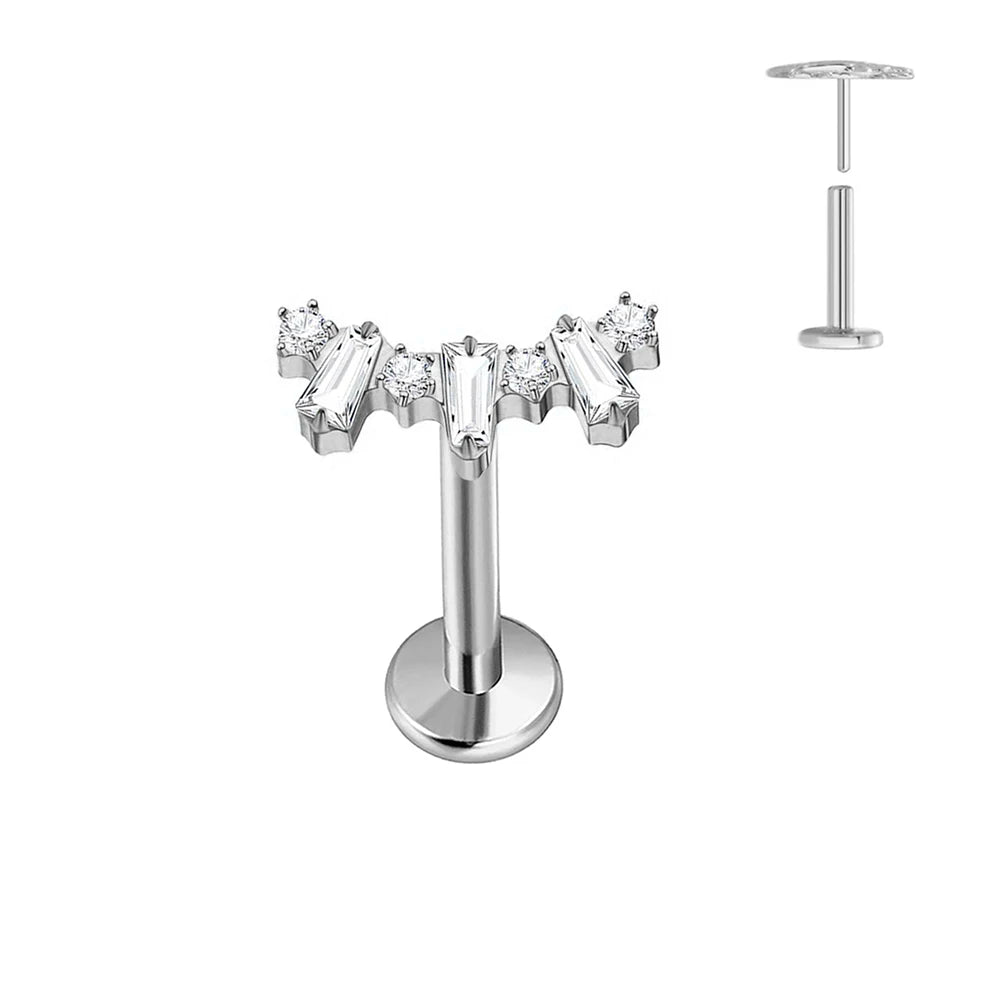 ASTM F136 G23 Titan Ohrstecker Blume 16G 18G 20G Threadless Piercing Blatt Push-in Lippenstecker Daith Labret Conch