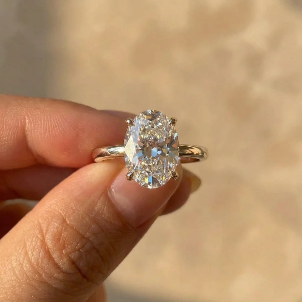 925 Sterling Silber Zirkon Wunderschöne glänzende ovale Steinringe für Frauen Verlobung Hochzeit Luxus hochwertige feine Schmuckgeschenk