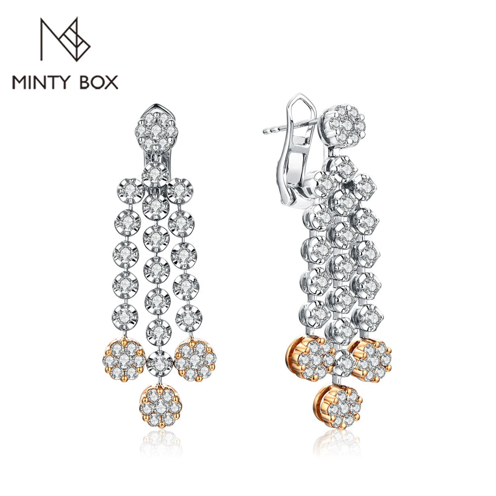 MINTYBOX 2.59ct S925 Sterling Silber Diamant Moissanite Ohrhänger für Damen 18k vergoldet Luxus Hochzeit Edelschmuck