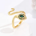 NEWBUY Fashion 6 Colors Enamel Expoxy Snake Open Rings For Women Luxury AAA Cubic Zirconia Pave Setting Copper Jewelry Female