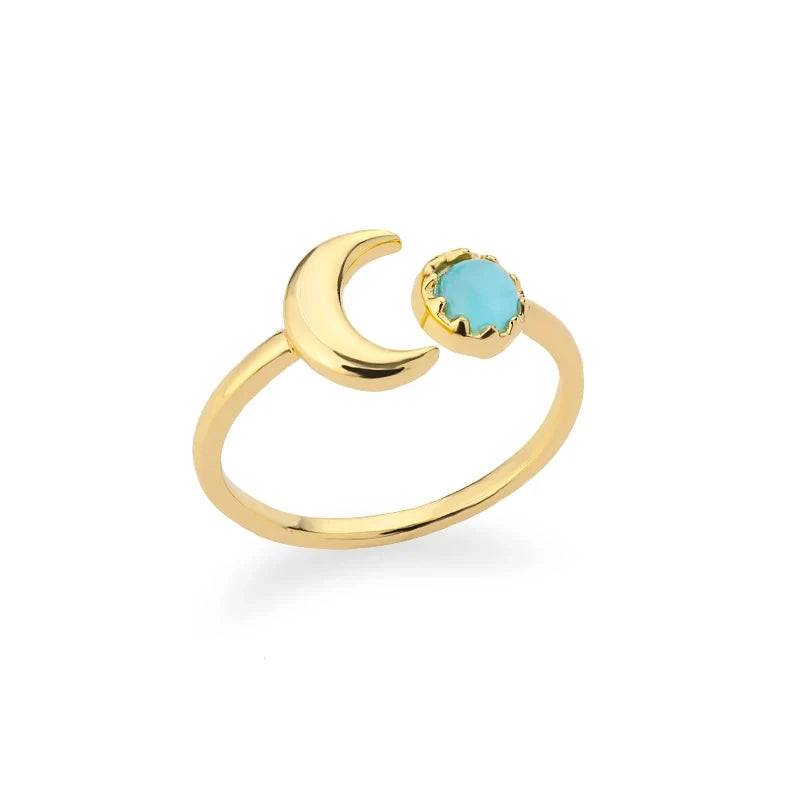 Edelstahl Lotusblumenring für Frauen, goldfarben, Vintage-Stein, Opal, ovaler Blumenring, modischer ästhetischer Schmuck, Geschenk