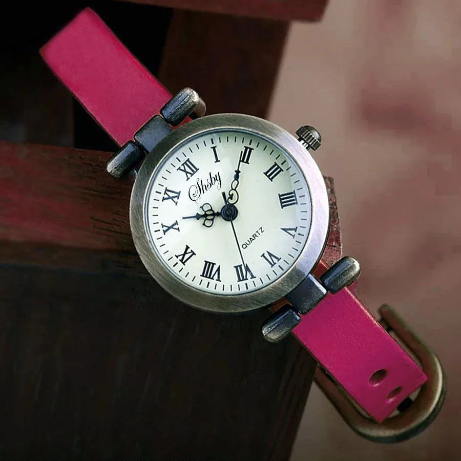 Shsby New Fashion Hot-Selling Female Antique bronze leather watch ROMA Vintage Watch Women Dress Watches