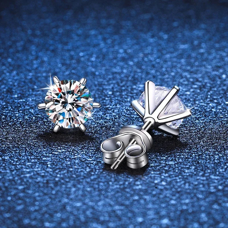 NeeTim 0.3-2CT Moissanit-Ohrstecker für Damen, Schraubverschluss, 925er Sterlingsilber, Hochzeitsschmuck, besteht den Diamanttest