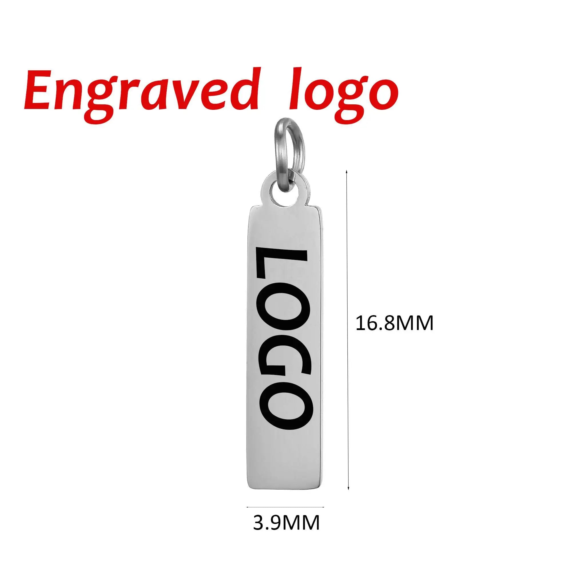 SUNIBI Individuelle Logo-Anhänger Edelstahl-Charms für Halsketten Armbänder 6 Größen zur Auswahl Schmuck