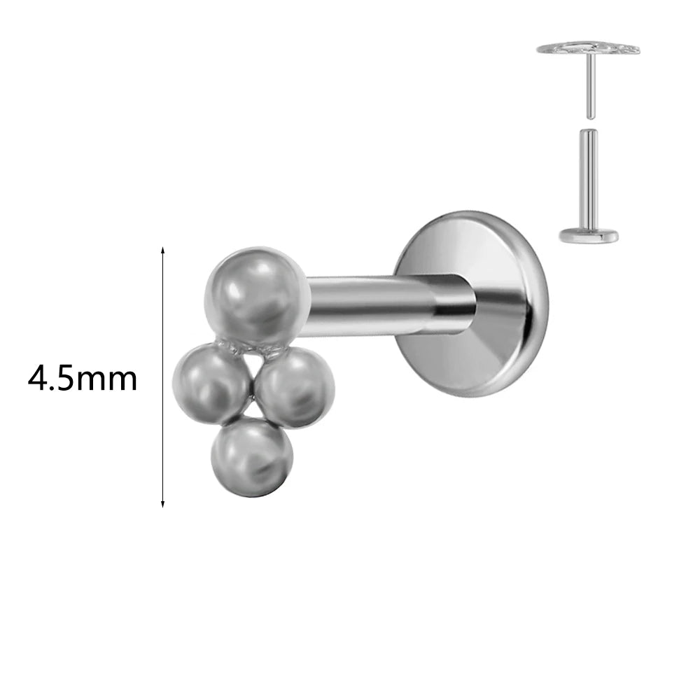 Winziger Wassertropfen Labret Piercing G23 Titan Opal Mond Push-In Zweig Ohrring Stecker Anhänger Gewindeloser Knorpelkörperschmuck