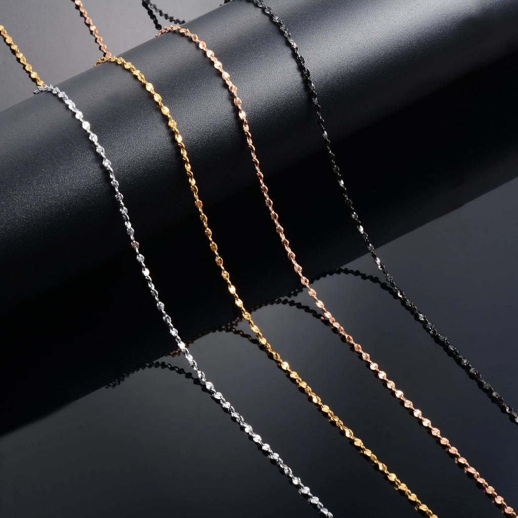 Zierliche Damen Halskette Glitzer-Kabelkette Edelstahl Schmuck Accessoires für Halskragen für Damen Choker DIY Geschenk