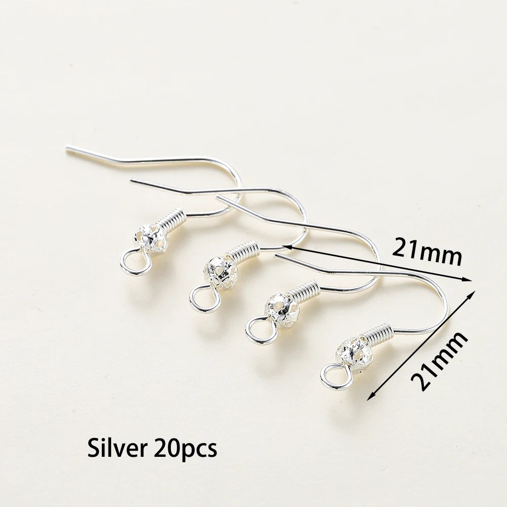 20 unidades/lote 6 estilos 14K 18K Alambres chapados en oro para pendientes con gancho para la oreja Suministros de cierres para pendientes para la fabricación de joyas DIY