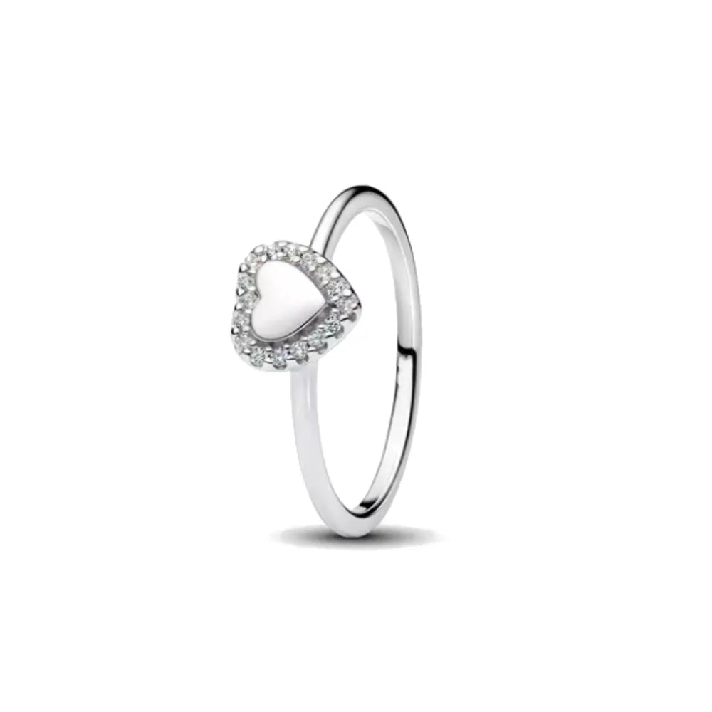 925er Silber Damenschmuck Ring Größe 6 7 8 9 Pinker Herz Zirkonia Stein Rot Schwarz Ringe DIY Geburtstagsgeschenk Party