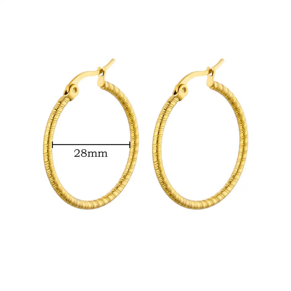 Vintage Runde Edelstahl Creolen für Damen Vergoldete Ohrringe 2023 Trend Statement Ohrschmuck Weihnachtsgeschenk