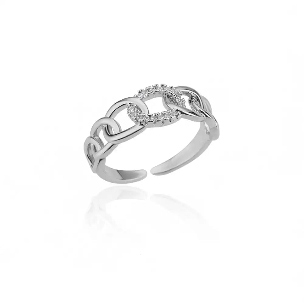Edelstahl Runde Ringe Für Frauen Zirkon Geometrische Goldfarbe Kristall Ring Ästhetische Hochzeit Party Schmuck Geschenk Bague Femme