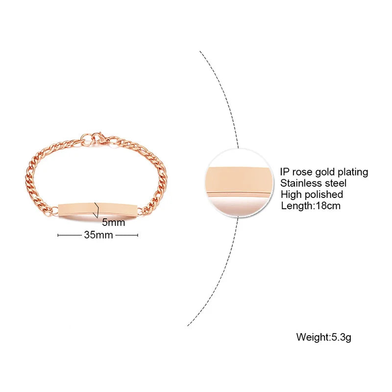 Vnox Minimalistische personalisierte gravierbare Edelstahl-dünne Armbänder für Frauen, Damen, individuelle Freundschafts-, Brautjungfern-Geschenke, Schmuck