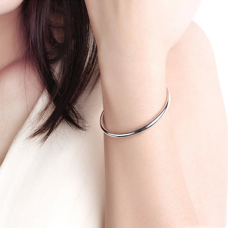 925 Sterling Silber Polier Armbänder Armreifen für Frauen Elegante Schmuck-Accessoires Großhandel Schmuck Argent 925