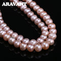 Cadena de collar de perlas de agua dulce de 8 mm de plata 925 Aravant para mujer, joyería de moda