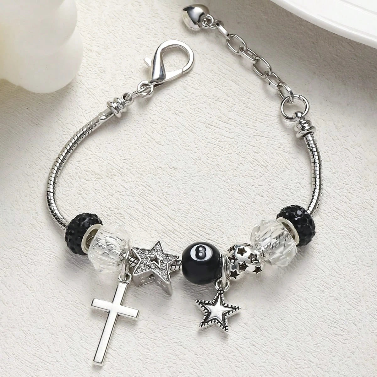 DIY handgemachtes Hippie-Design Kettenarmband Damen Metallstern-Anhänger Unisex verstellbares Armband