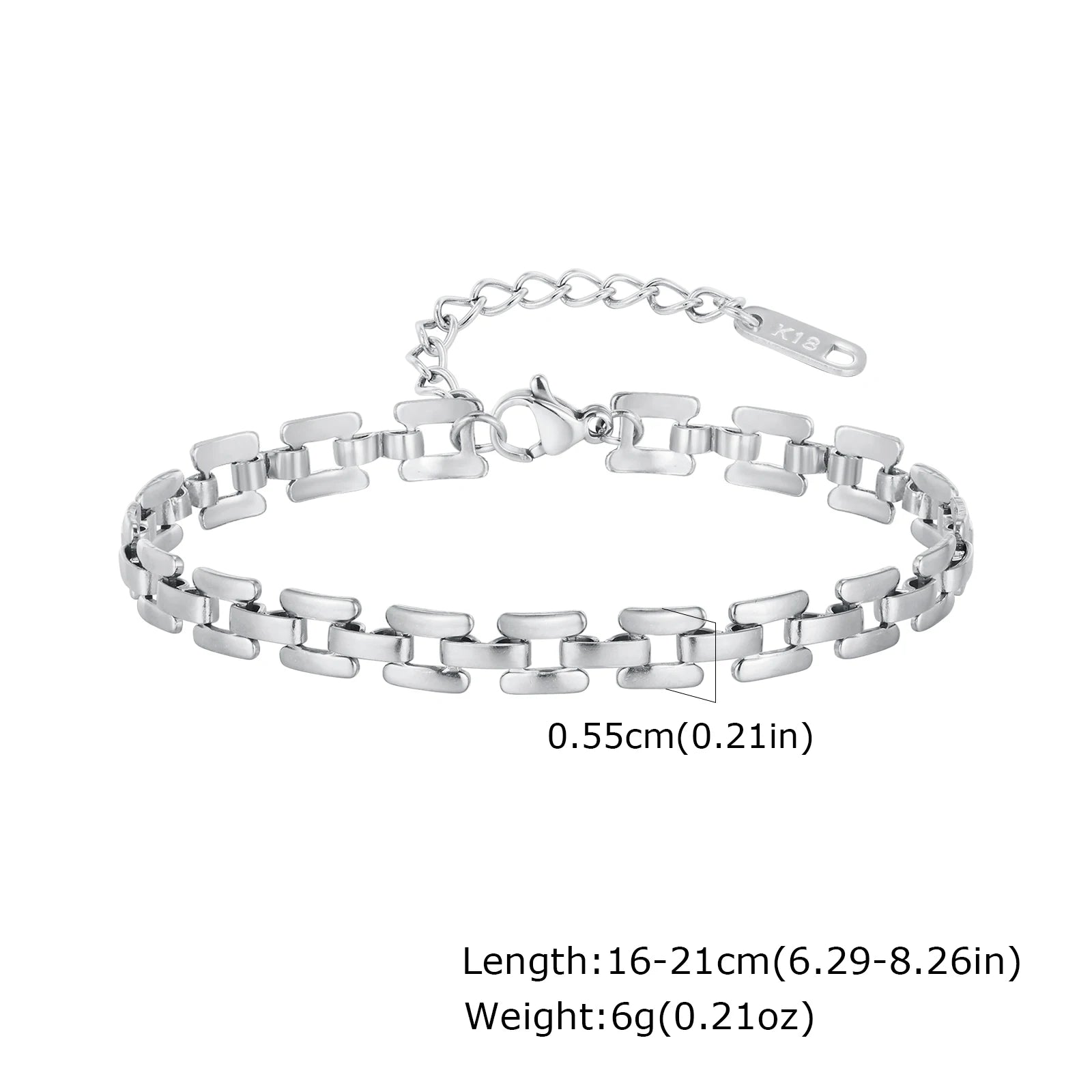 Damen-Armkette in Silberfarbe, stapelbare Gliederarmbänder aus Edelstahl, geschichtete Modeaccessoires Geschenke