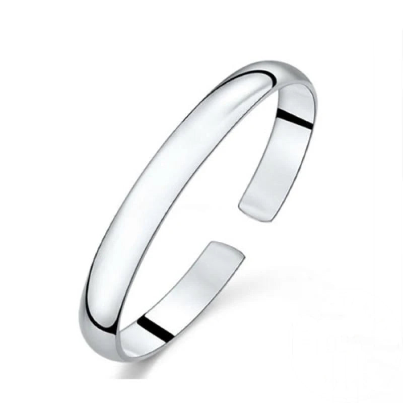 999 Sterling Silber Manschette Polieren Retro Armband Armreifen für Frauen Party Hochzeit Schmuck Accessoires Argent 925