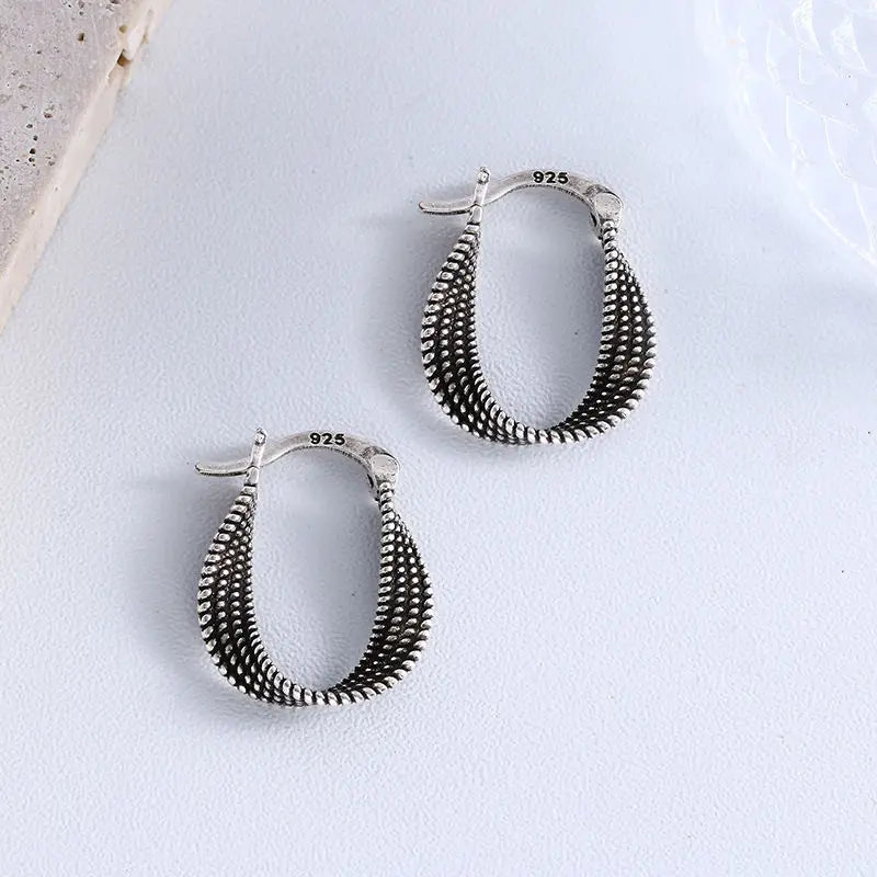 925 Sterling Silber "Fried Dough Twists" Verlobungs-Ohrstecker für Damen Elegante Hochzeit Luxus Schmuck Accessoires Argent 925