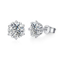 NeeTim 0.3ct-2ct Moissanit-Ohrringe, Labor-Diamant, 925er Sterlingsilber mit vergoldeten Schneeflocken-Ohrsteckern, Hochzeitsschmuck