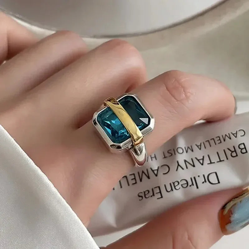 Anillos de plata de ley 925, diseño de piedra negra, vintage, hip hop, para parejas, tailandeses, regalo de cumpleaños