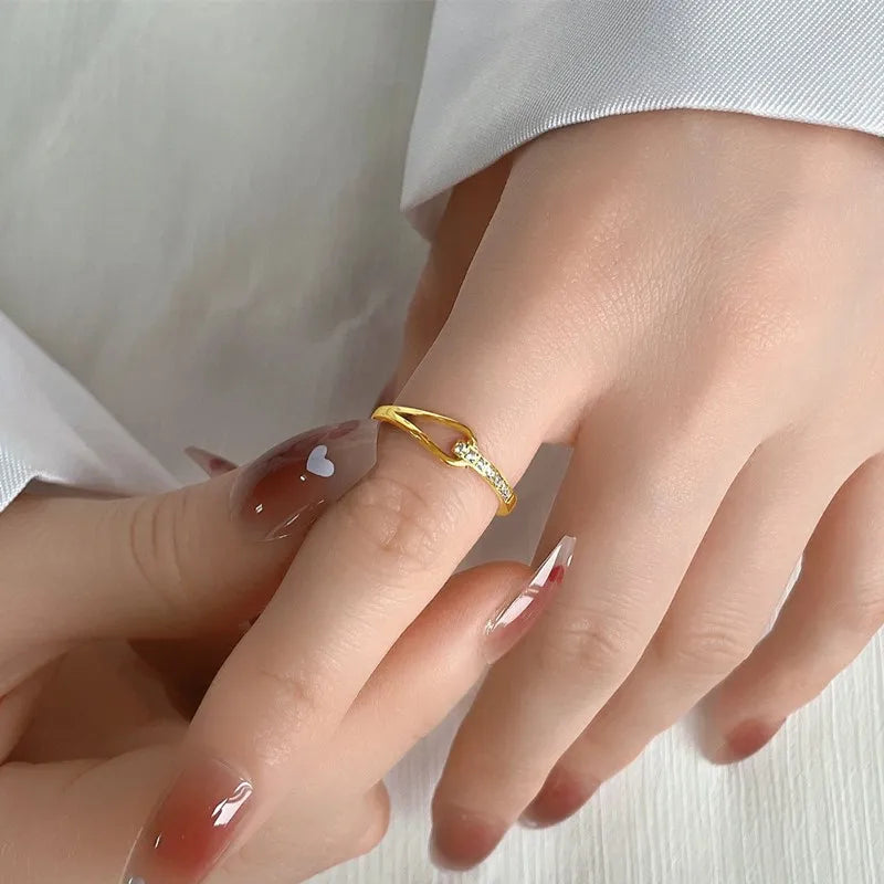 Edelstahl Pave Zirkonia Hohler Ring Ehering für Frauen Mädchen Größe 5-10
