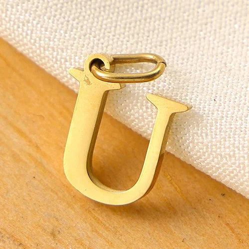 10PCS 26 Letters Stainless Steel Cut Alphabet Pendant for DIY Woman Necklace Ladies Jewelry Accessories Wholesale Dropshipping