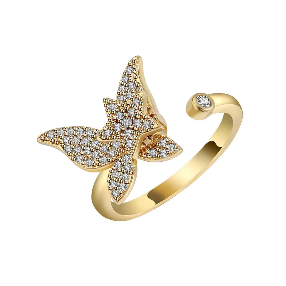 2025 New Rotating Anxiety Knuckle Ring For Women Adjustable And Stackable Open Couple Rings Party Jewelry Gifts Anillo