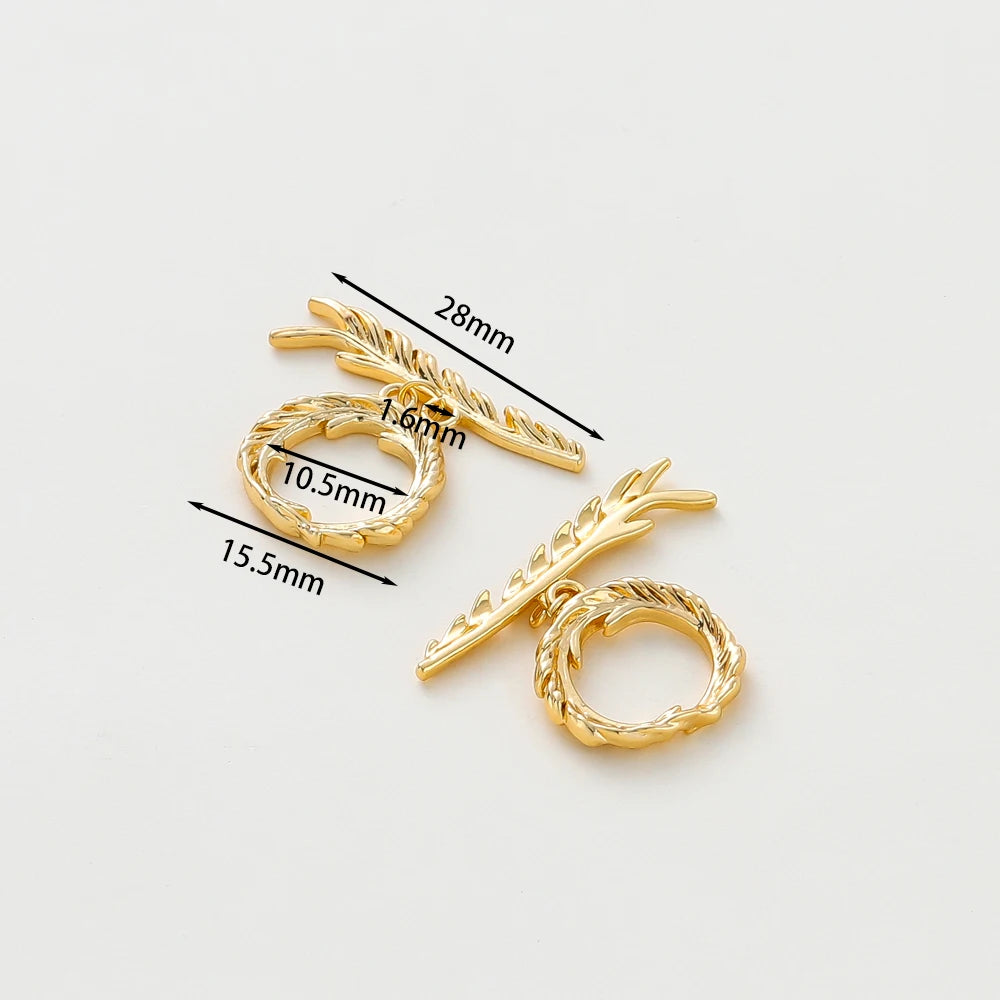 4 Sets 14K/18K Vergoldetes Messing O-Knebelverschluss-Verbinder für DIY Armband Halskette Schmuckherstellung Zubehör