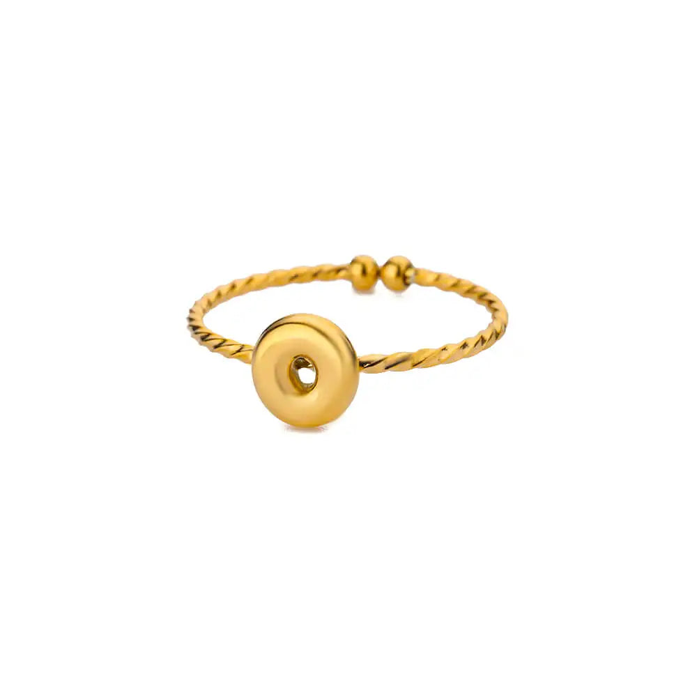 Süße klobige Initialenringe für Frauen, goldfarbener Edelstahl A-Z Buchstaben verstellbarer Ring, ästhetischer Hochzeitsschmuck, Geschenk