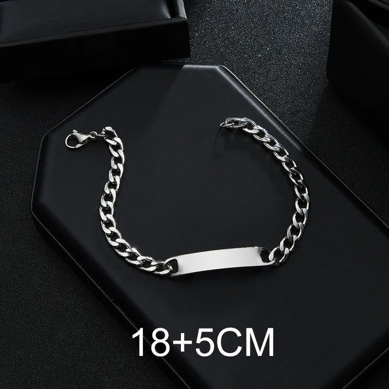 Bluelory personalisiertes Armband für Herren und Damen, Edelstahl, verschiedene Stile, leeres Namensschild, Herzarmband, Party-Schmuckgeschenk