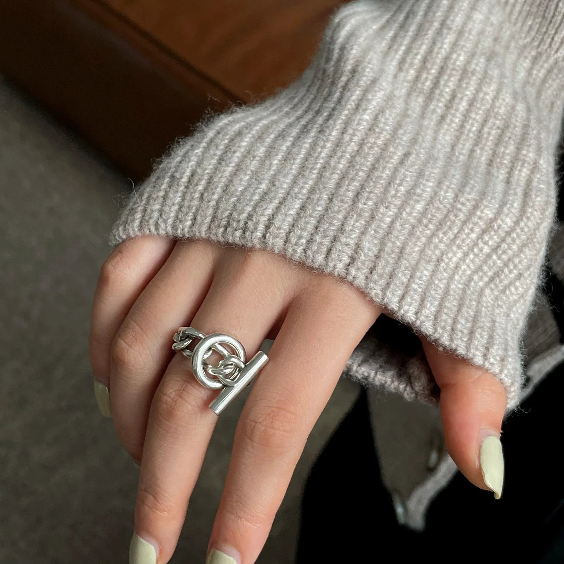 Neu in 925 Sterling Silber Runder Ring Verstellbare Ringe für Frauen Männer Verlobung Ästhetischer Luxusschmuck Großhandelsschmuck