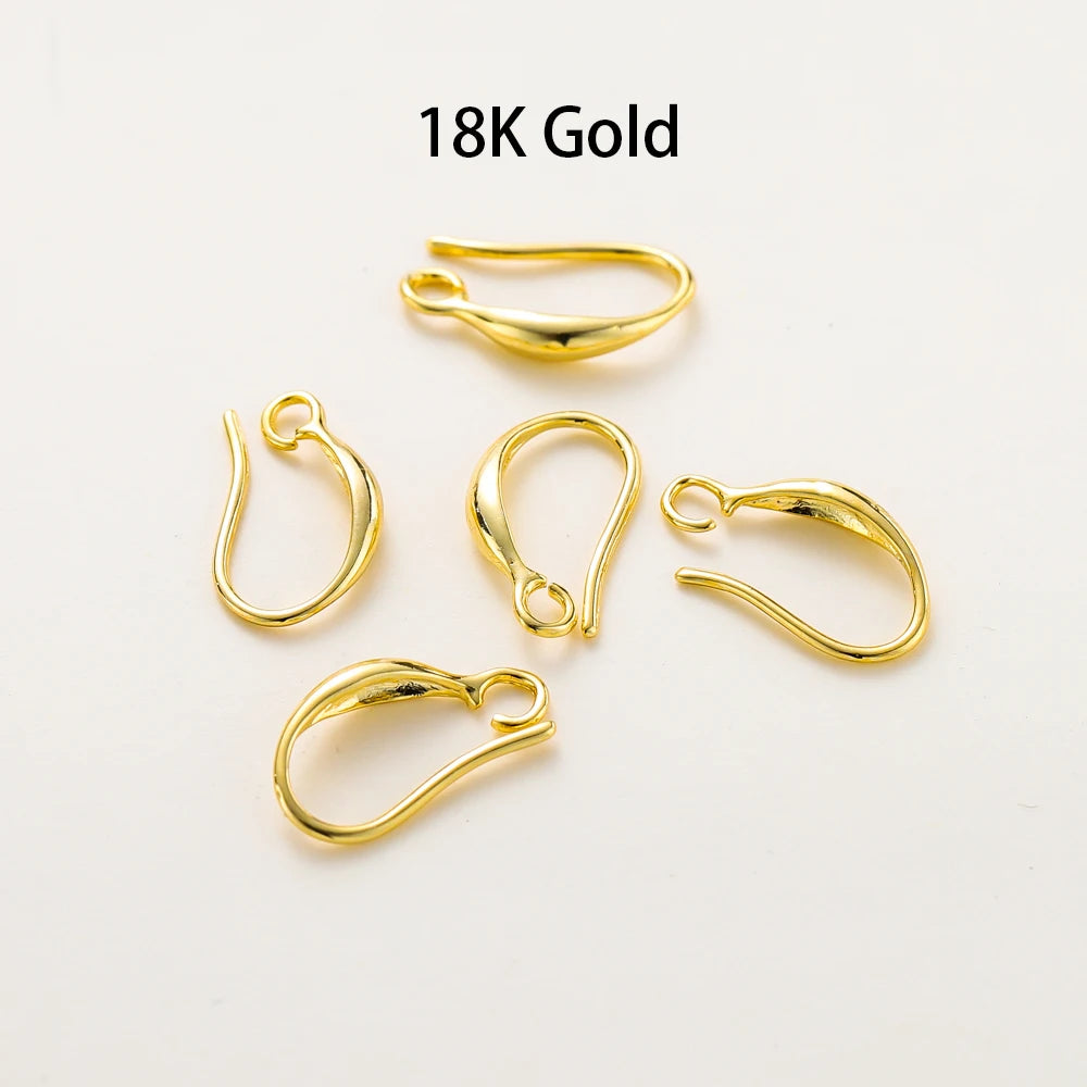 10 Stücke/Charge 14K 18K Echtgold Ohrring Anhänger Haken Ohrbügel Haken für DIY Schmuckherstellung Ohrring Charms Zubehör Komponenten