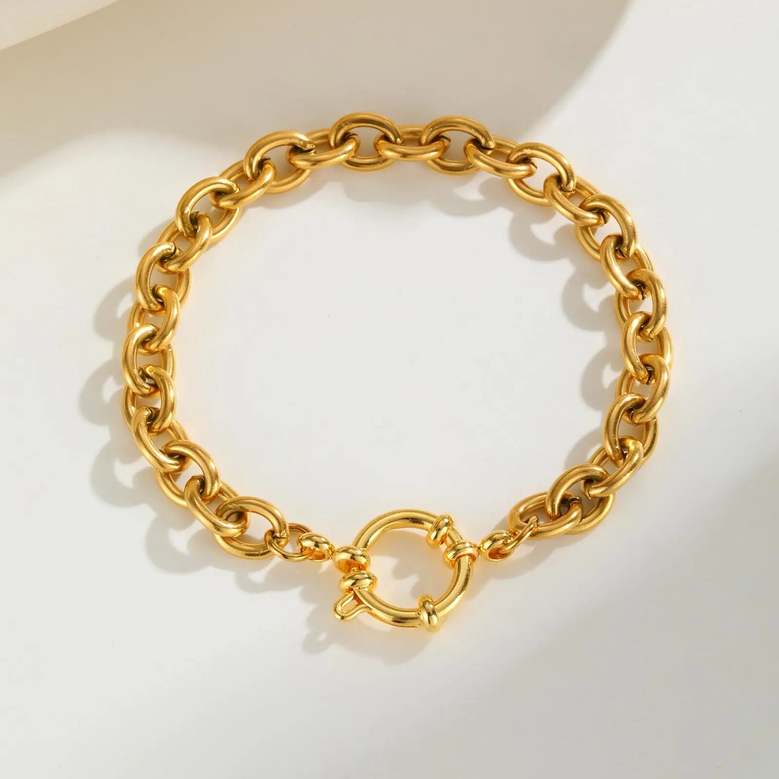 Paperclip-Kette Halsband, Damen Edelstahl Federverschluss Anhänger Halskette, Wasserdicht 18k Vergoldeter Schmuck