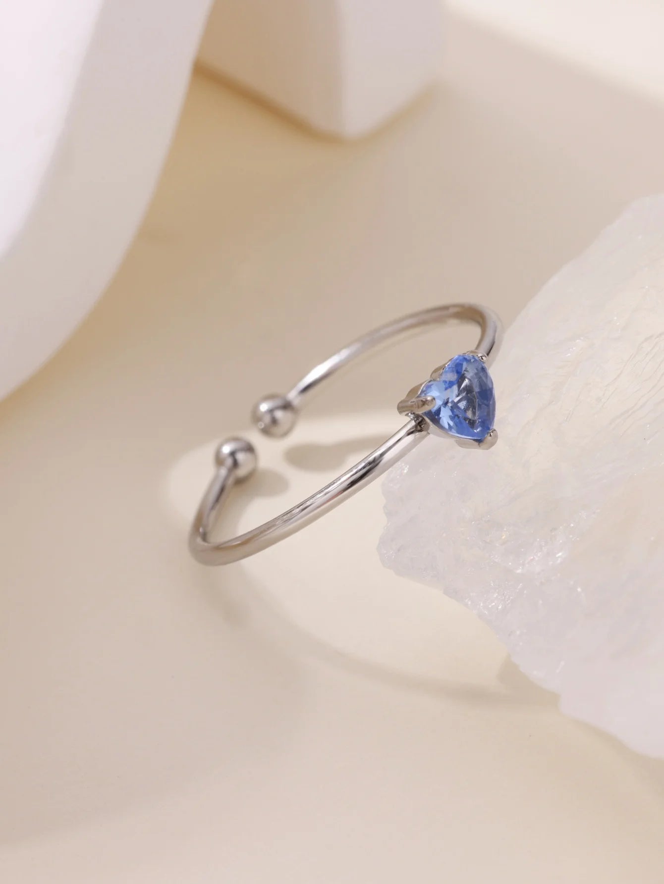 Mode Zirkon Herz Geburtssteinringe für Damen Edelstahl Goldfarbe Geburtssteinring Ästhetischer Hochzeitsschmuck Geschenk