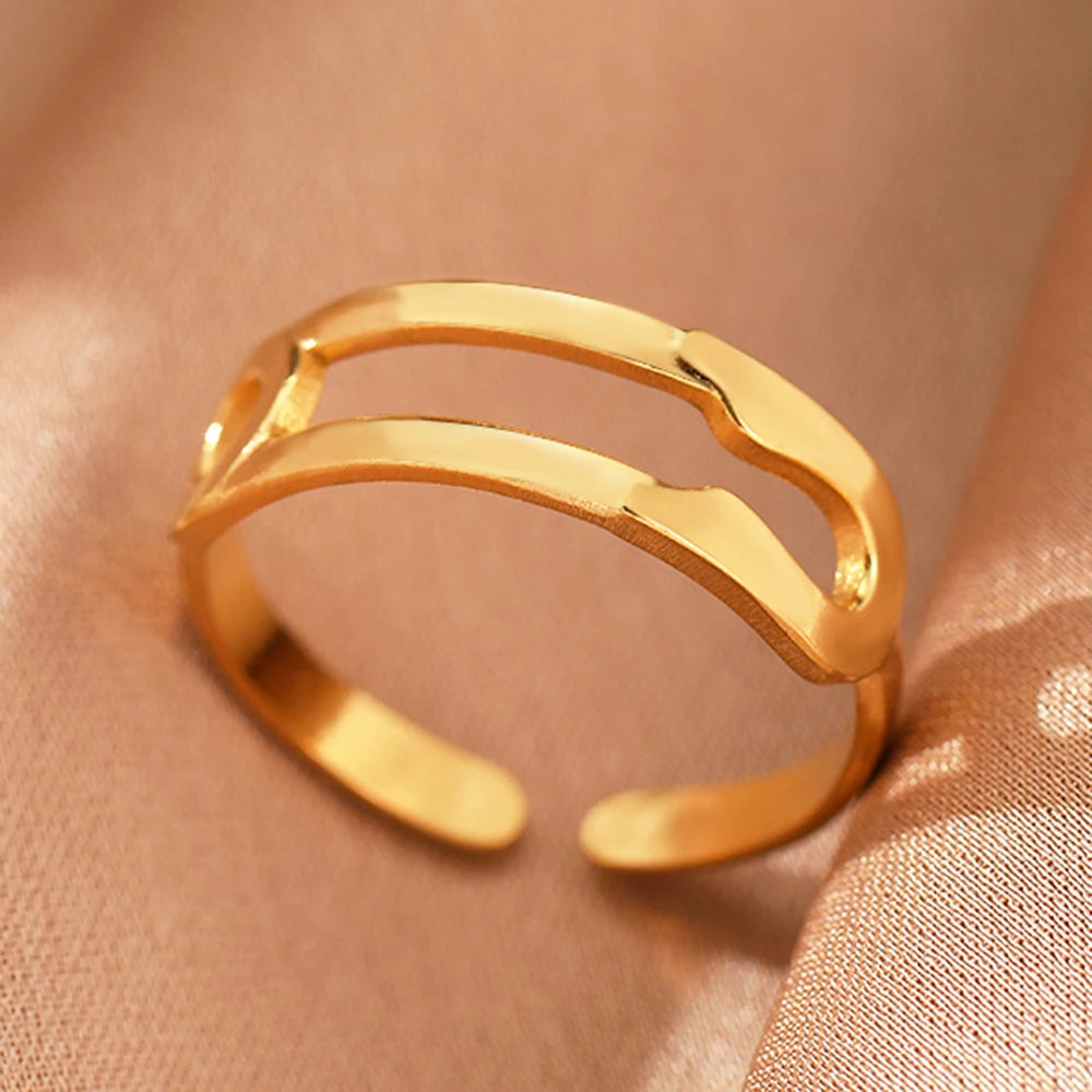 Edelstahlringe Schlichter Geometrischer Modeschmuck Vintage Fein Verstellbare Offene Ringe Für Frauen Schmuck Hochzeiten Geschenke Neu Trendy