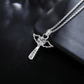 Fine 925 Sterling Silver angel noble crystal cross pendants Necklace For Women luxury party Wedding Jewelry Christmas gifts