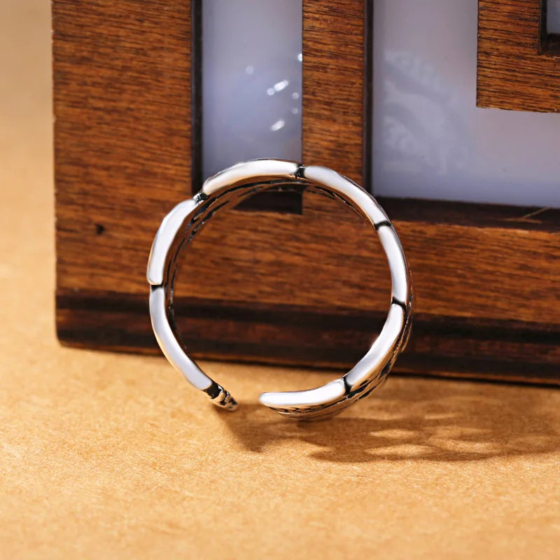 Anillos ajustables de plata de ley 925 con tres capas de pez para mujer, compromiso, boda, accesorios de joyería vintage