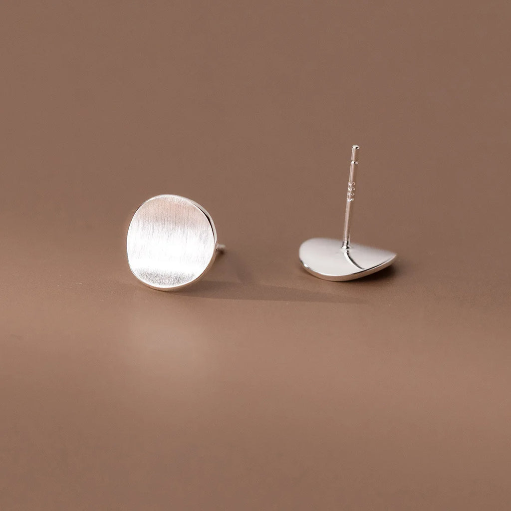 925 Sterlingsilber Mattierte Runde Ohrstecker Für Frauen Hochzeit Verlobung Schmuck Großhandel Accessoires