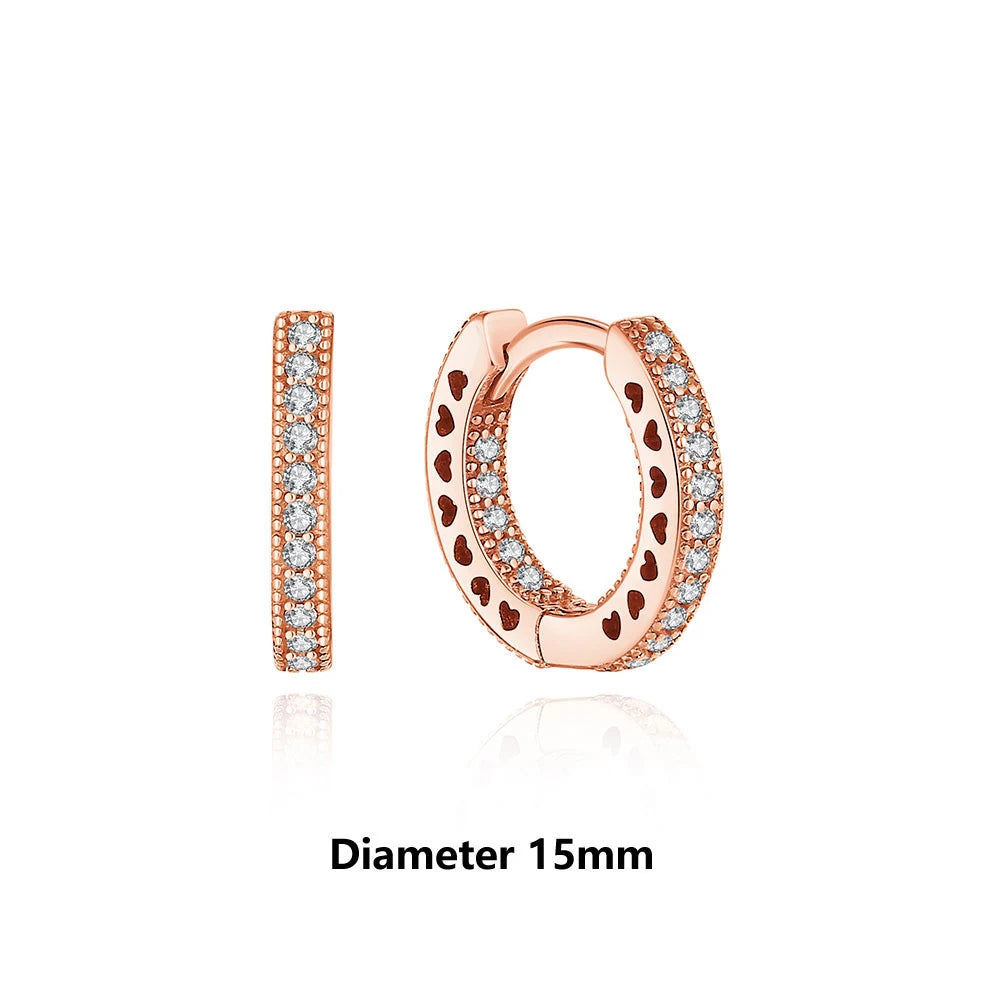 Original 925 Sterling Silver Earrings 2026 Stud Hoop Crystal Earings For Women Rose Gold Crown Heart Infinity Bee Earing Jewelry