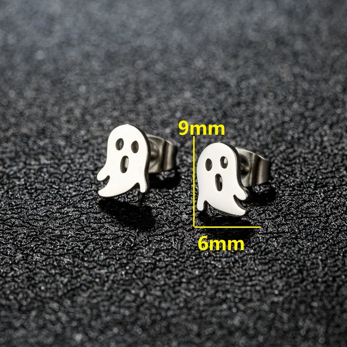 Horror Halloween Bat Spider Trendy Earrings Women 2024 Black Color Stainless Steel Ear Piercing Skull Punk Jewelry Party Gifts