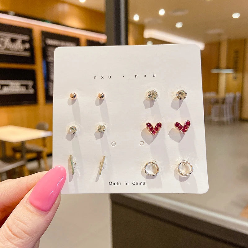 Neue S925 Silber Nadel Ohrstecker Set für Frauen Mädchen Einfache Süße Exquisite Mini Ohrringe Schmuck Geschenk Großhandel Direktverkauf