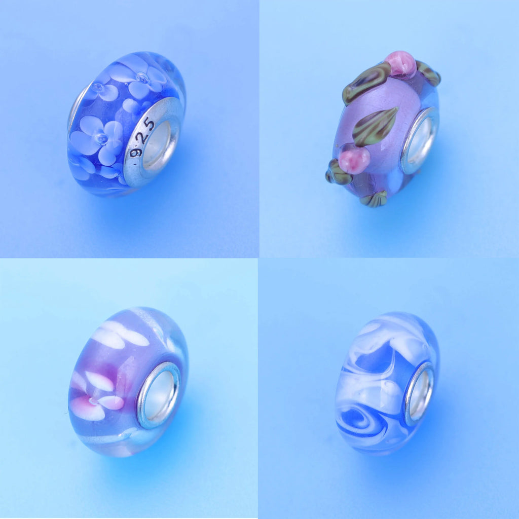 Newest European Colorful Lampwork Glass Beads Murano Aolly Charm Necklace Bracelets Bangle DIY Women Girls Jewlelry