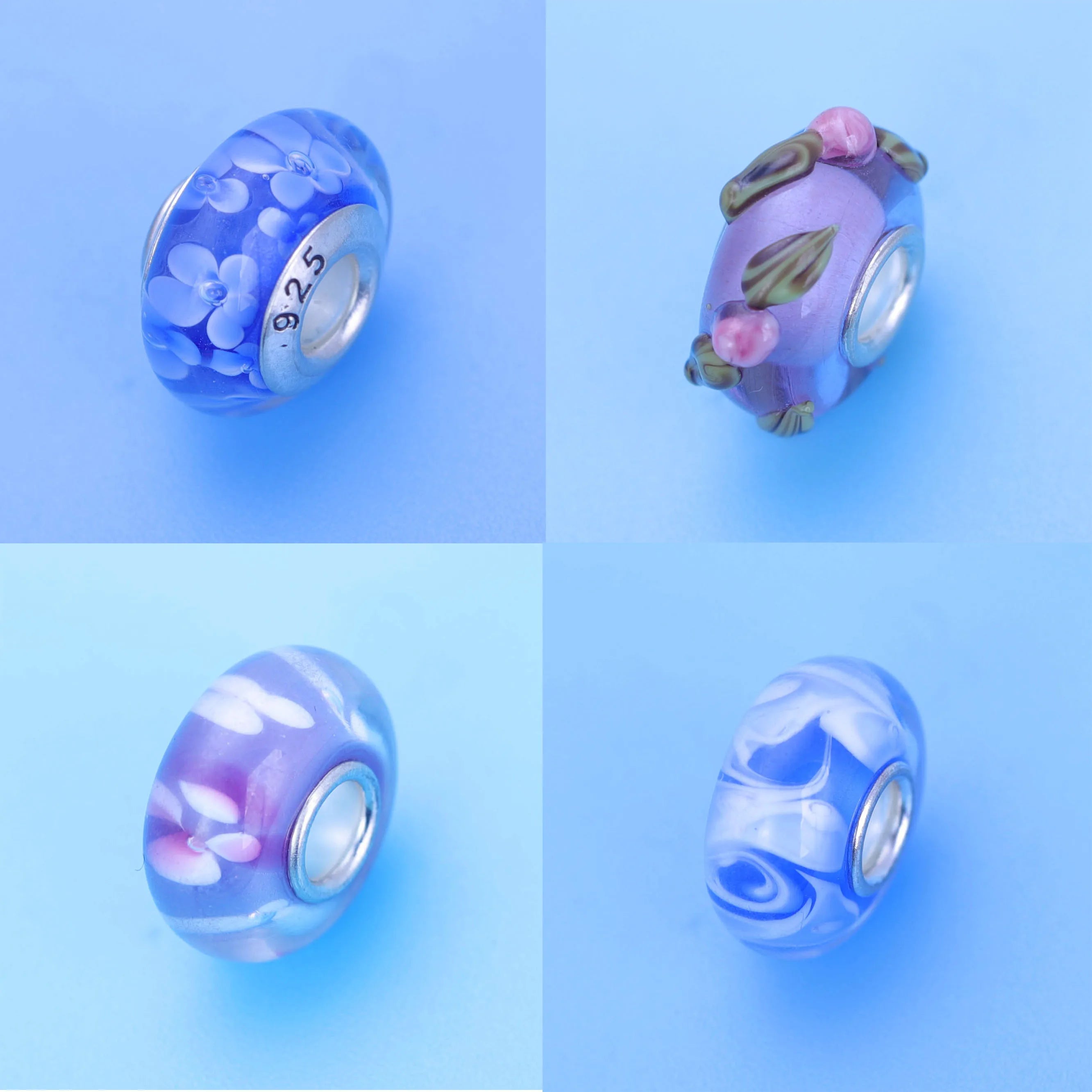 Newest European Colorful Lampwork Glass Beads Murano Aolly Charm Necklace Bracelets Bangle DIY Women Girls Jewlelry