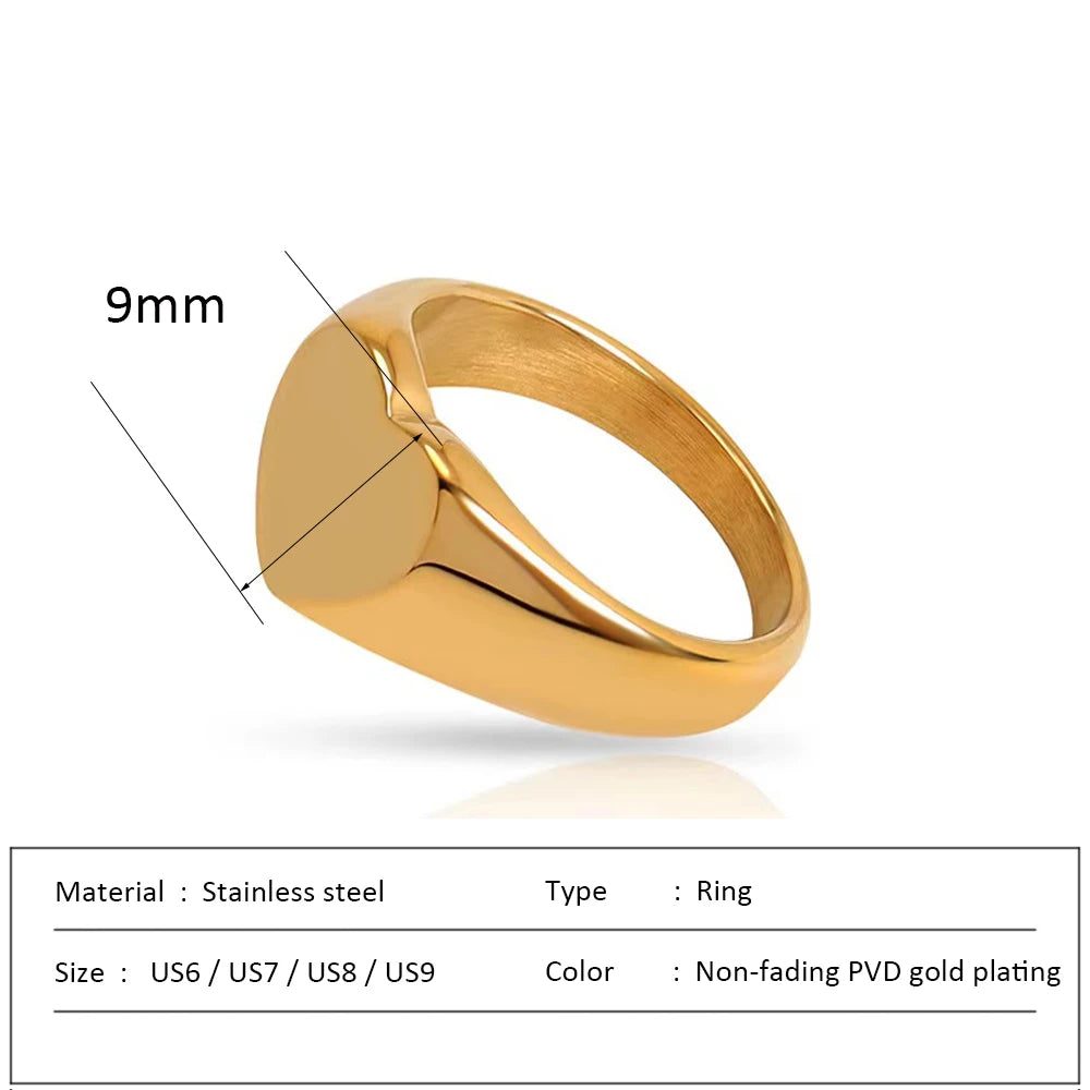 Anillo de acero inoxidable impermeable para mujer, anillo de corazón que no se decolora, anillos de metal elegantes, joyería sencilla, novedad, venta al por mayor, Dropshipping
