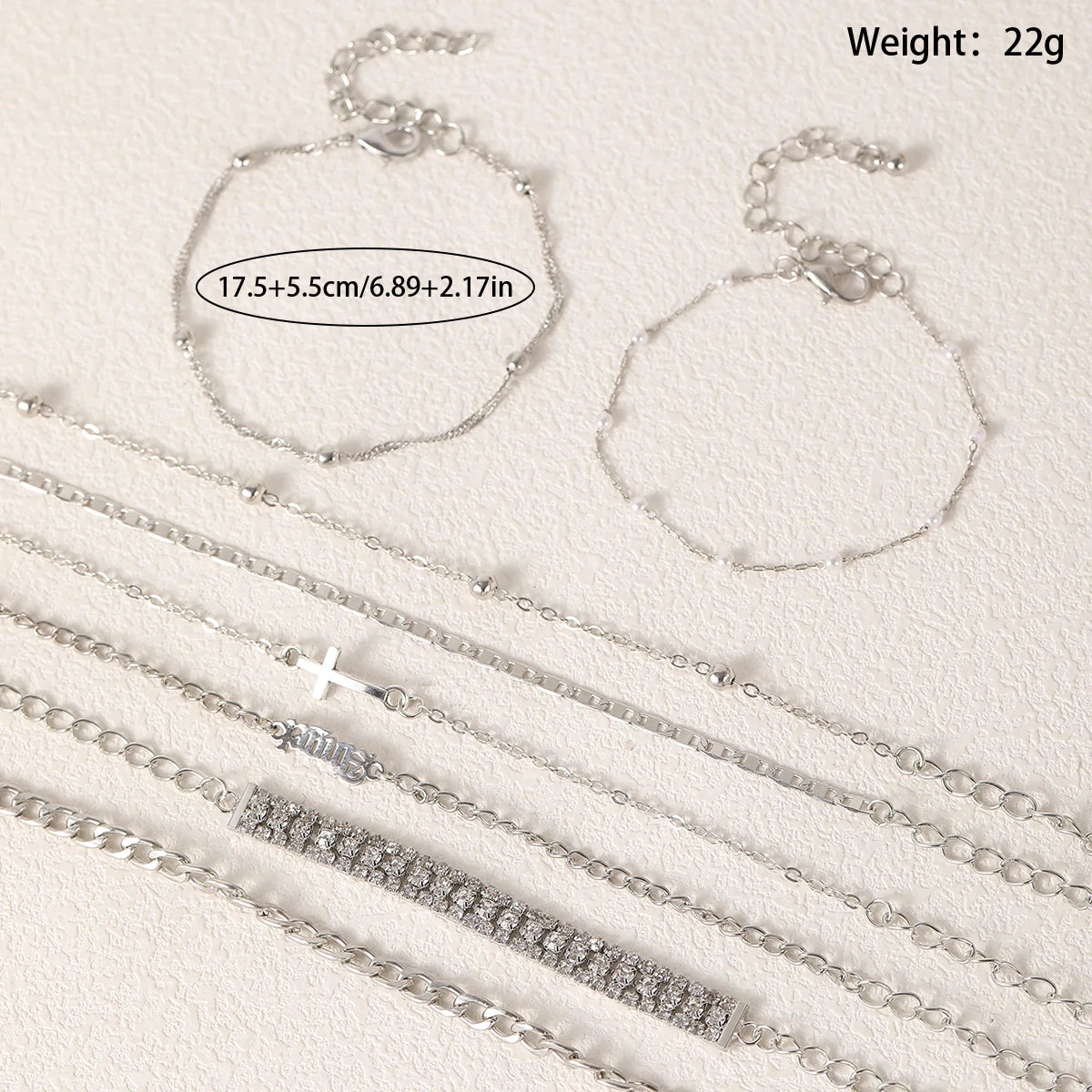 8 Stück Mode Damen Edelstahl Armband Stapelbar für Frauen, Dünnes Herribone Kettenarmband Wasserdicht Vergoldeter Schmuck