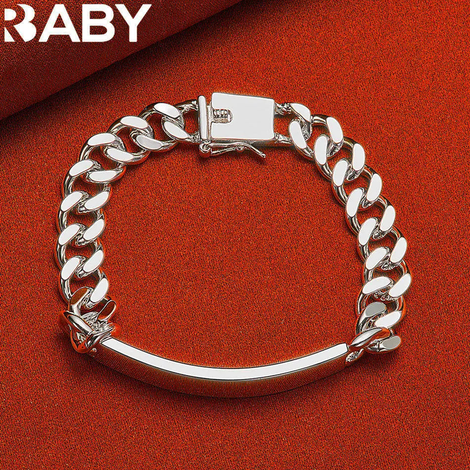 URBABY 925 Sterlingsilber Quadratische Kettenarmbänder für Frauen Hochzeit Party Jahrestag Geschenk Mode Edelschmuck