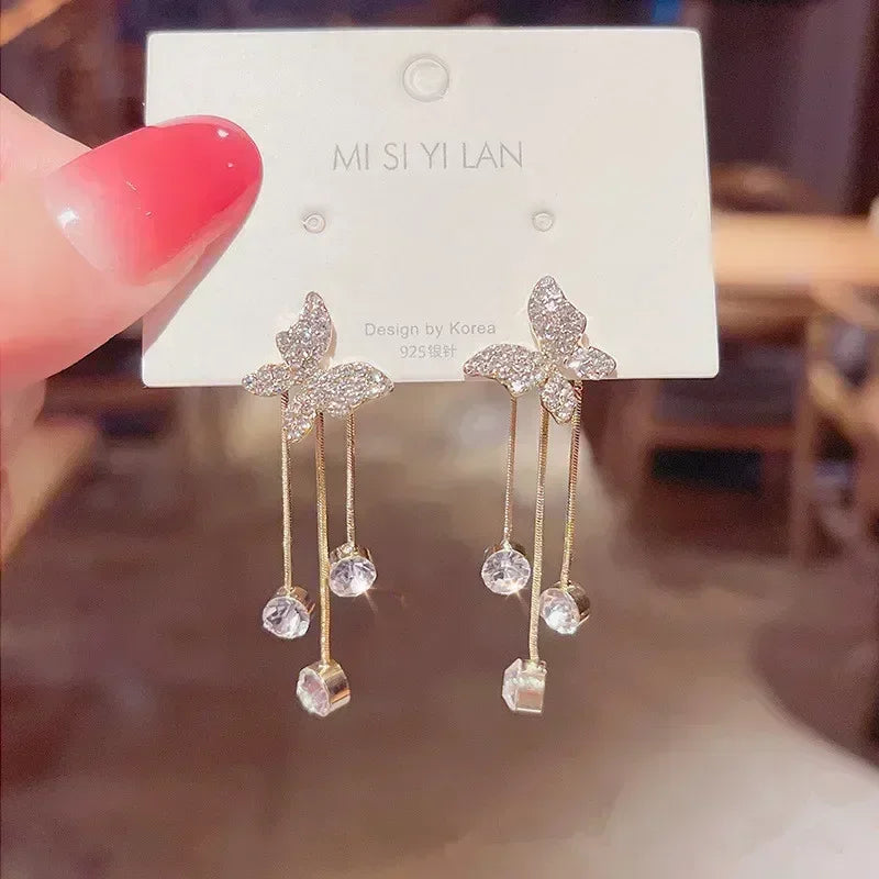 Französische High-End-Ohrringe aus braunem Kristall für Damen, modisch, luxuriös, personalisiert, Alltagsaccessoires, Abschlussballschmuck, Jubiläumsgeschenke