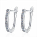 NeeTim Pendientes de aro de moissanita completa Plata de ley 925 Diamante de laboratorio Pendientes brillantes para mujer Fiesta Boda Pendientes de diseño